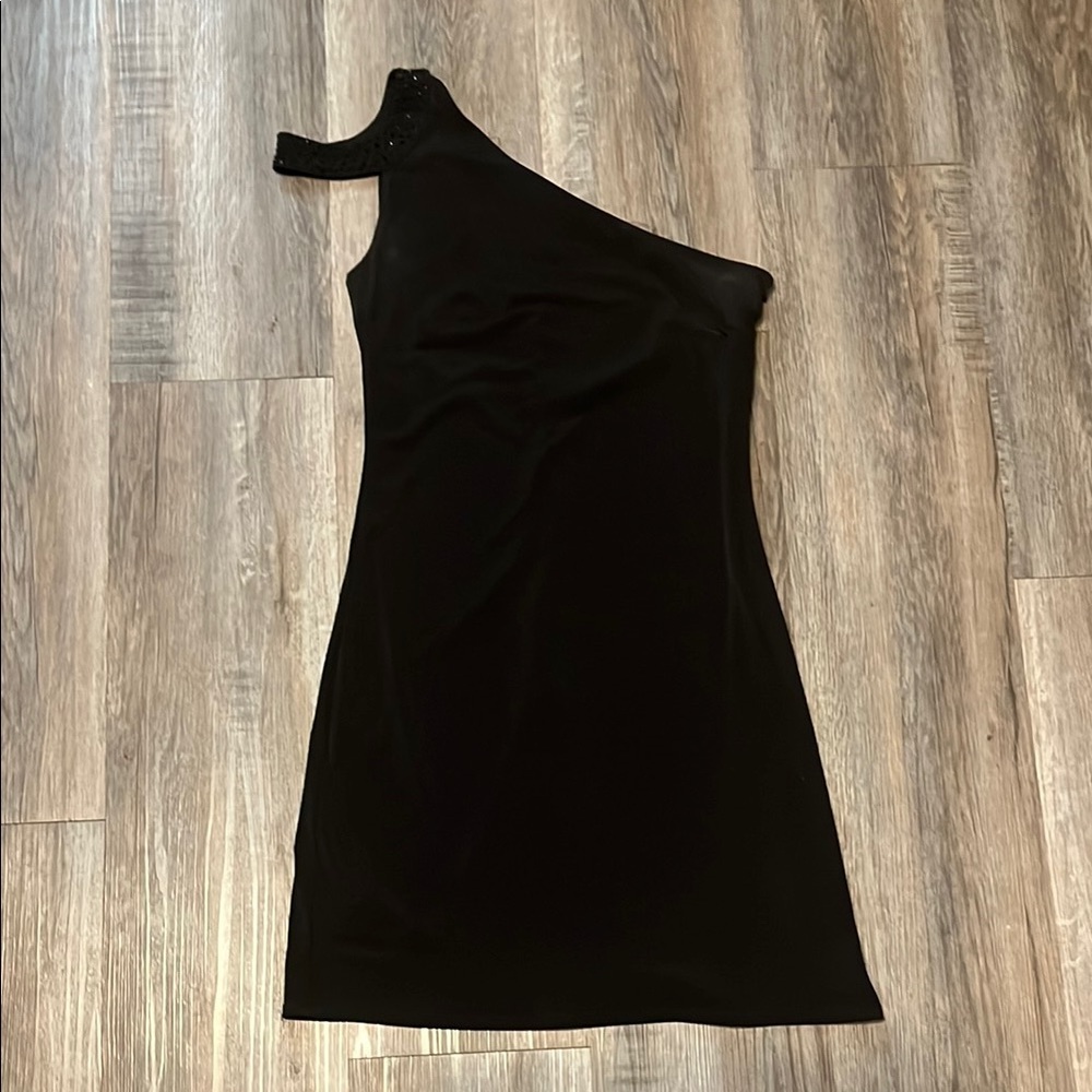 Cache Black One Shoulder Dress
